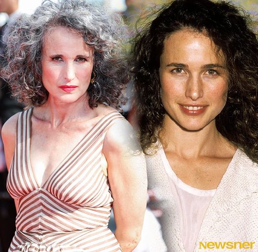 Andie MacDowell responds to criticisms that gray hair makes her look old
